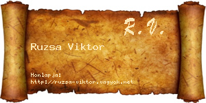 Ruzsa Viktor névjegykártya